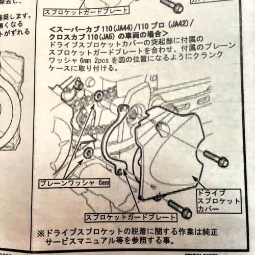 クロスカブJA45 スプロケット